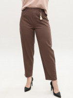 Брюки женские коричневые бананы тонкие на резинке 1816-5