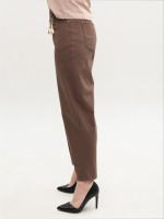 Брюки женские коричневые бананы тонкие на резинке 1816-5