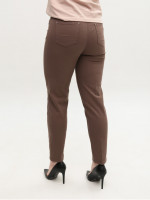Брюки женские коричневые слим МОМ с резинкой на поясе 1808-5