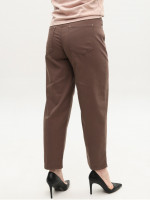 Брюки женские коричневые бананы тонкие на резинке большие размеры 1816-B-5