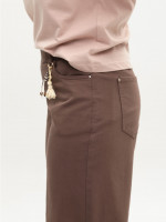 Брюки женские коричневые бананы тонкие на резинке большие размеры 1816-B-5