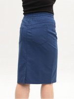 Юбка женская синяя на резинке большие размеры 3152-B-6