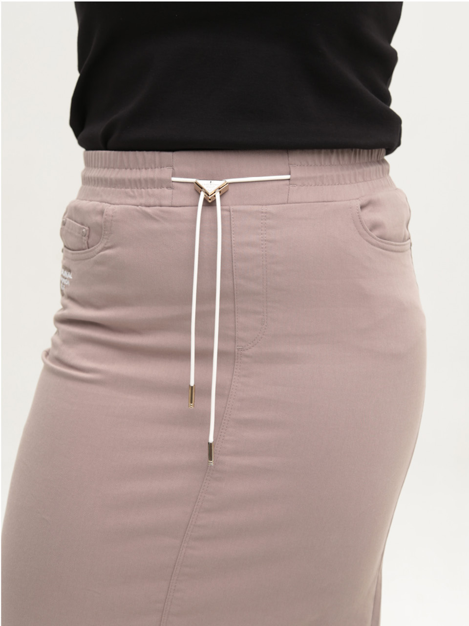 Юбка женская бежевая на резинке 3152-5