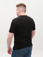 Футболка мужская черная прямая однотонная с мысом 116-10-V