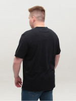 Футболка мужская темно-синяя однотонная с мысом большие размеры 116-B-6-V