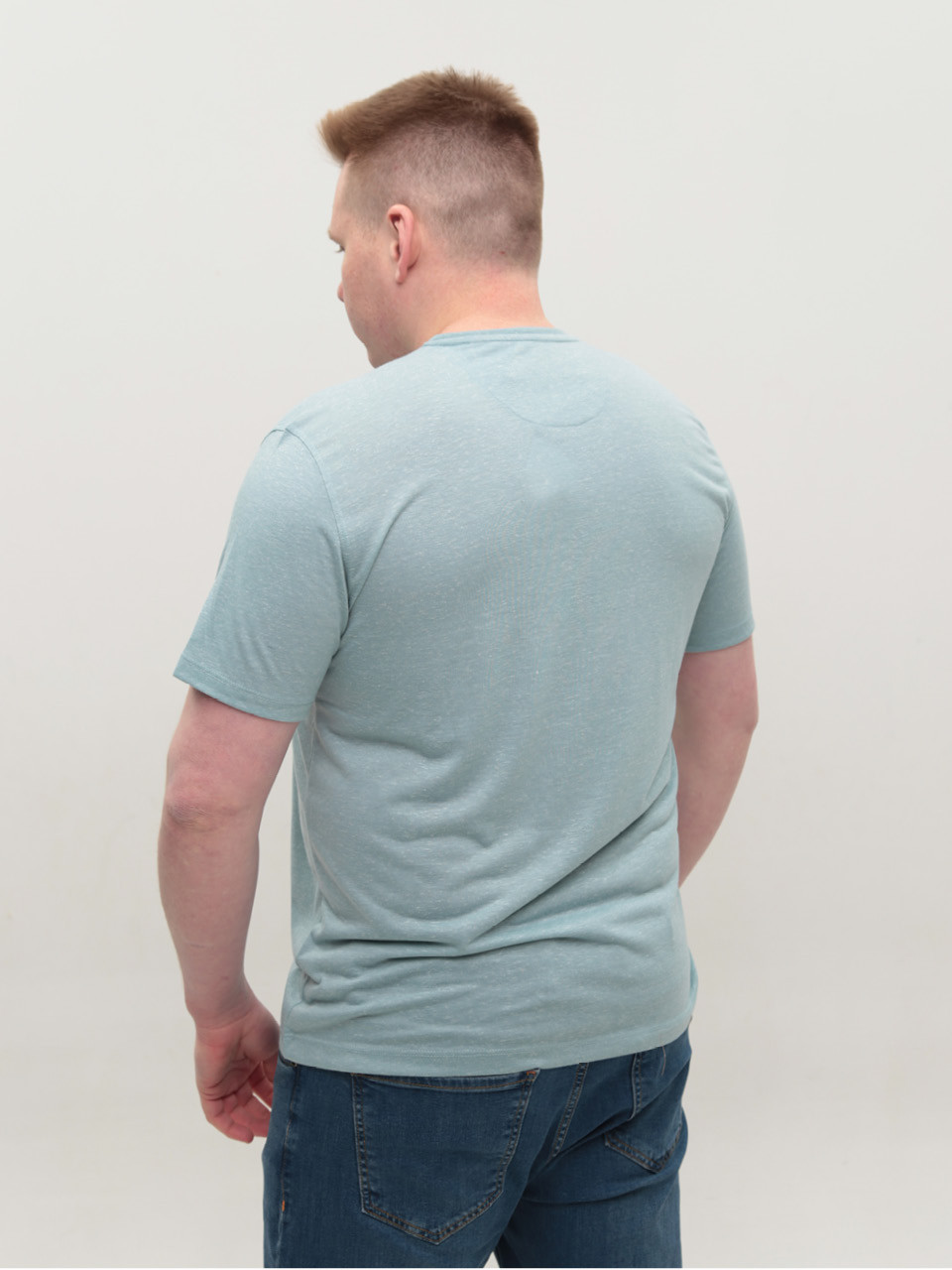 Футболка мужская бирюзовая однотонная 122-11