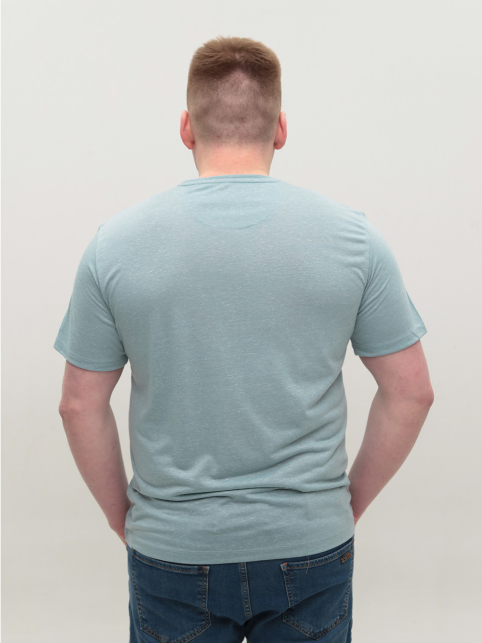Футболка мужская бирюзовая однотонная 122-11