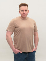 Футболка мужская бежевая однотонная тонкая 122-12