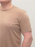 Футболка мужская бежевая однотонная тонкая 122-12