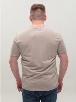 Футболка мужская светло-бежевая однотонная прямая 209-12