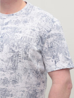 Футболка мужская белая с принтом прямая большие размеры 215-B-1