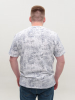 Футболка мужская белая с принтом прямая большие размеры 215-B-1