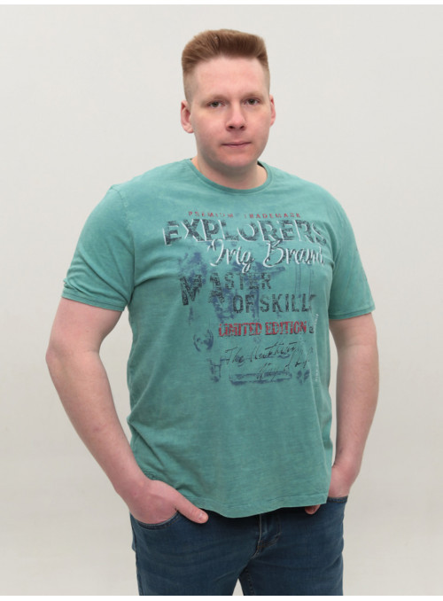 Футболка мужская зеленая с...
