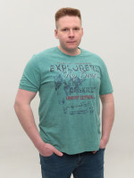 Футболка мужская зеленая с принтом большие размеры 5003-B-1