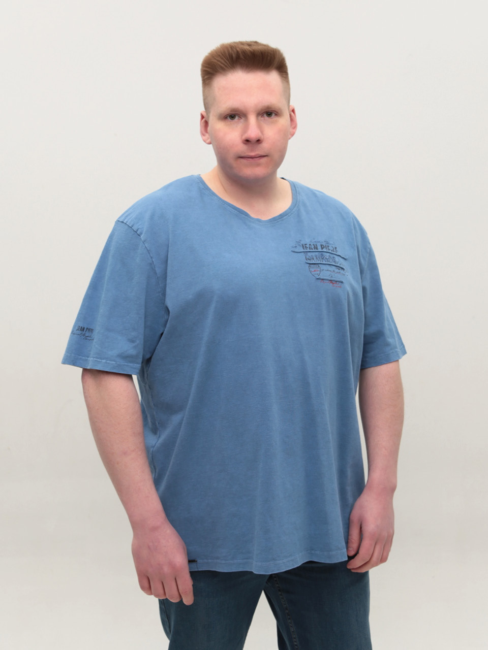 Футболка мужская синяя большие размеры 5009-B-1