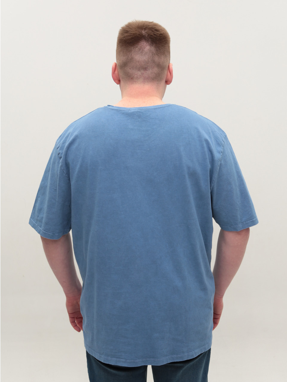 Футболка мужская синяя большие размеры 5009-B-1