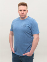Футболка мужская синяя прямая хлопковая 5210-1