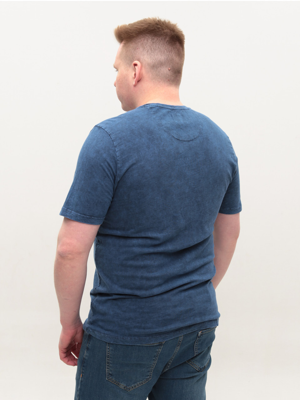Футболка чоловіча темно-синя бавовняна 5210-2