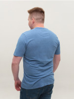 Футболка мужская синяя прямая хлопковая большие размеры 5210-B-1