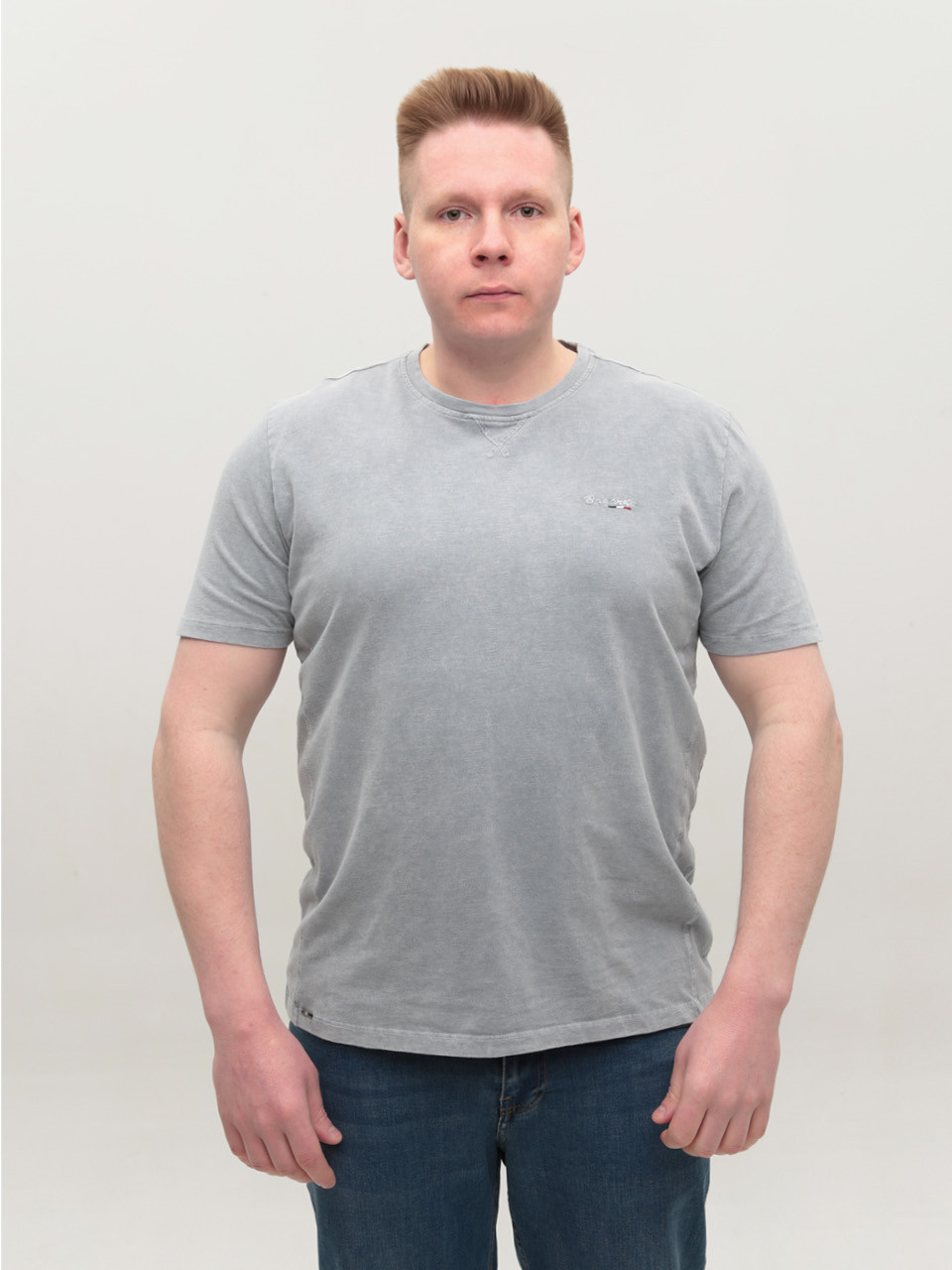 Футболка чоловіча світло-сіра бавовняна розміри 5213-B-3