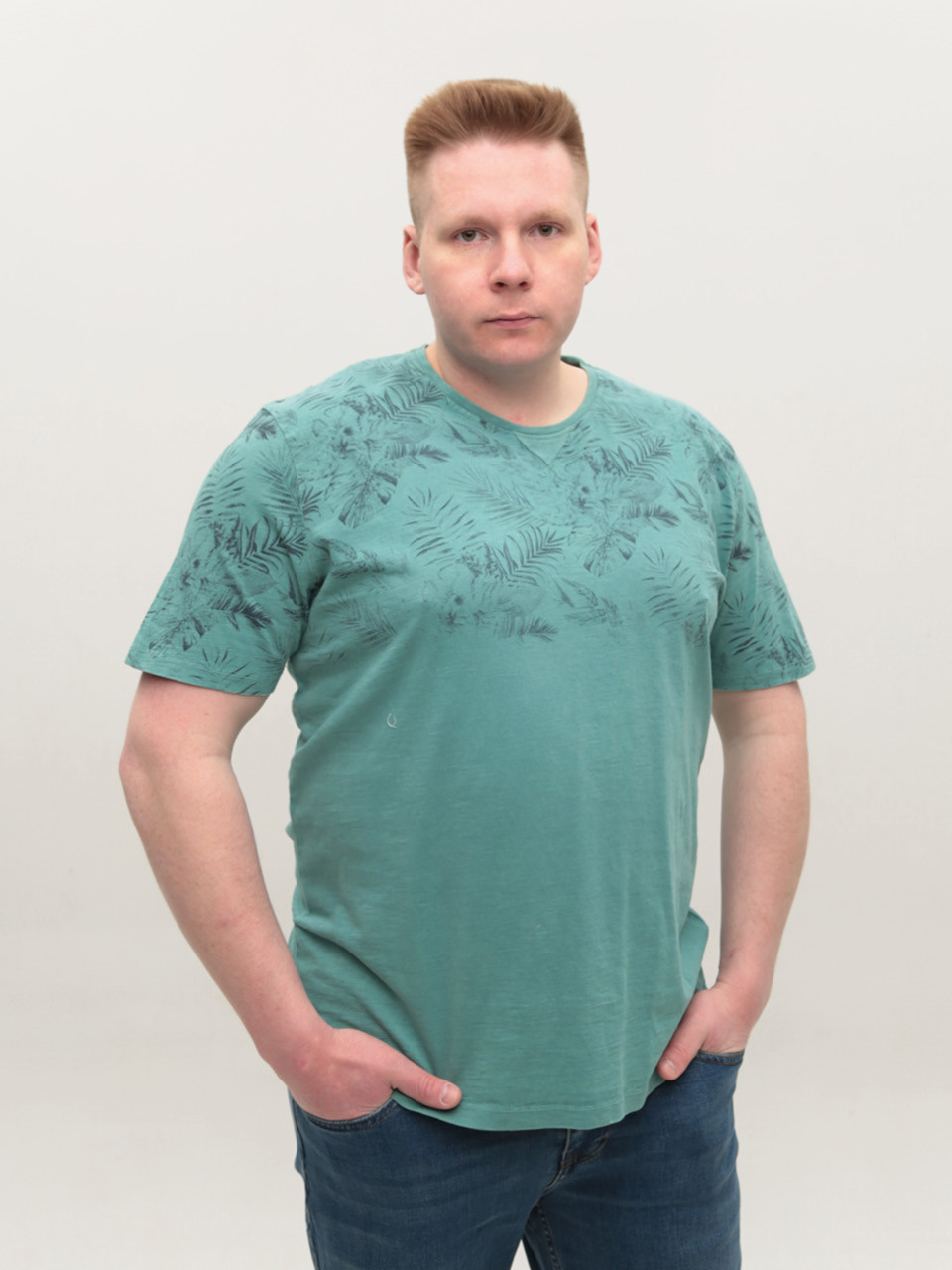 Футболка чоловіча зелена бавовняна 5218-1