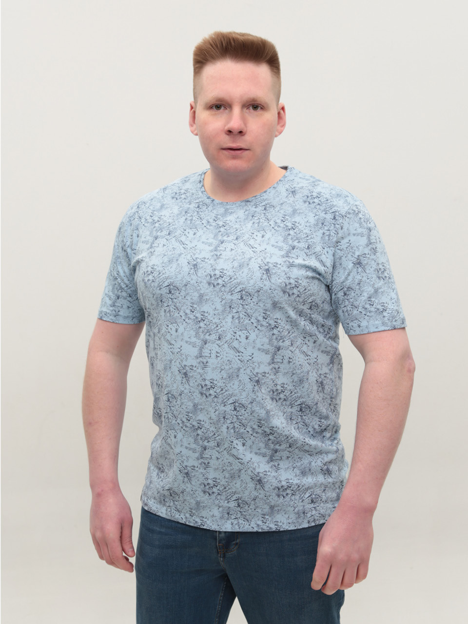 Футболка чоловіча блакитна бавовняна 5238-B-1