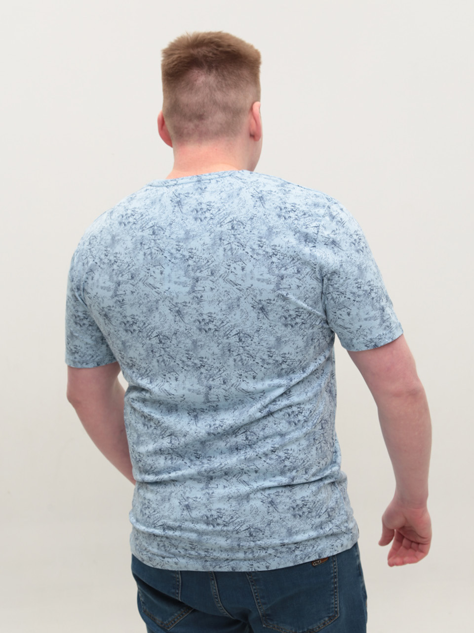 Футболка чоловіча блакитна бавовняна 5238-B-1