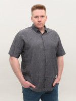Рубашка мужская серая льняная летняя 6503-13