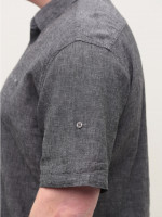 Рубашка мужская серая льняная летняя 6503-13