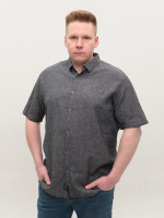Рубашка мужская серая льняная летняя 6503-13