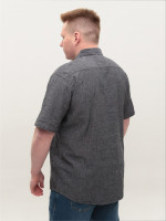 Рубашка мужская серая льняная летняя 6503-13