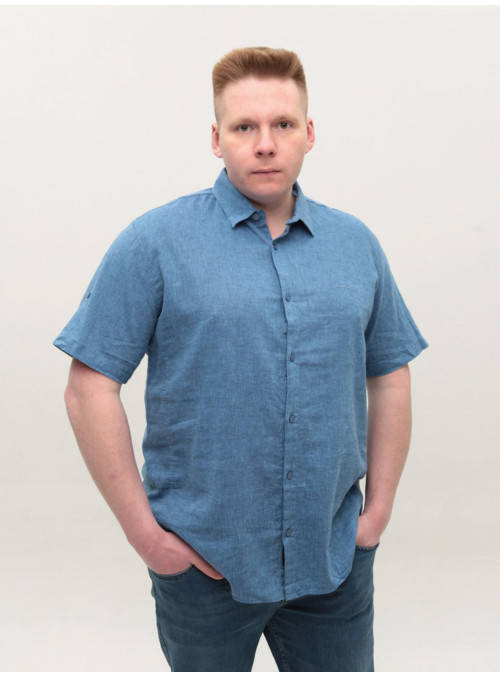 Рубашка мужская синяя...
