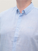 Рубашка мужская голубая льняная летняя большие размеры 6503-B-06