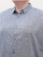 Рубашка мужская сине-серая льняная летняя 6503-14