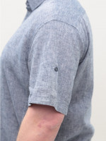 Рубашка мужская сине-серая льняная большие размеры 6503-B-14