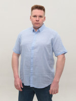 Рубашка мужская голубая льняная летняя 6503-06