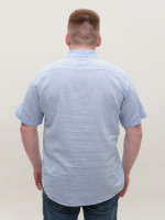 Рубашка мужская голубая льняная летняя 6503-06