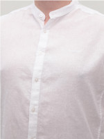 Рубашка мужская белая льняная длинный рукав большие размеры 8420-00
