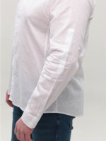 Рубашка мужская белая льняная длинный рукав большие размеры 8420-00