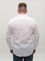 Рубашка мужская белая льняная длинный рукав большие размеры 8420-00