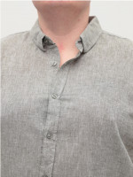 Рубашка мужская зеленая льняная короткий рукав 304-08