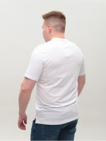 Футболка мужская белая прямая однотонная с мысом большие размеры 116-B-4-V