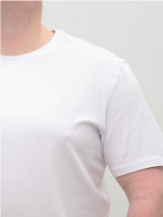 Футболка мужская белая прямая однотонная с мысом большие размеры 115-B-4