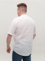 Сорочка чоловіча біла лляна великі розміри 302-00