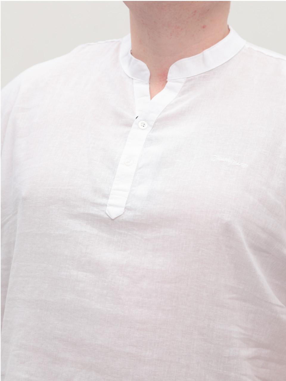 Сорочка чоловіча біла лляна великі розміри 302-00