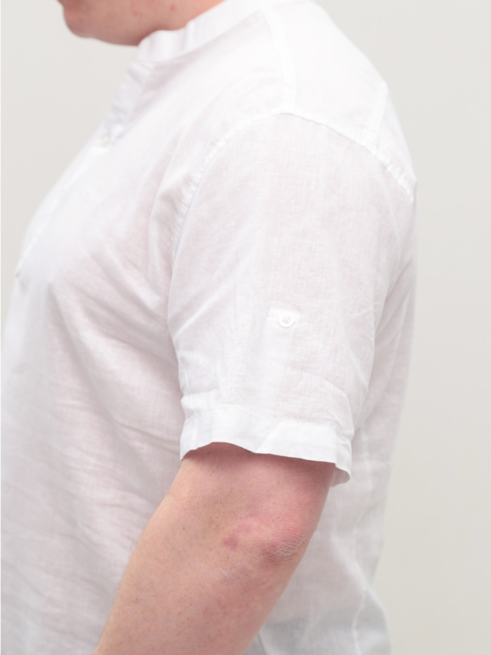 Сорочка чоловіча біла лляна великі розміри 302-00