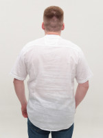 Сорочка чоловіча біла лляна великі розміри 302-00