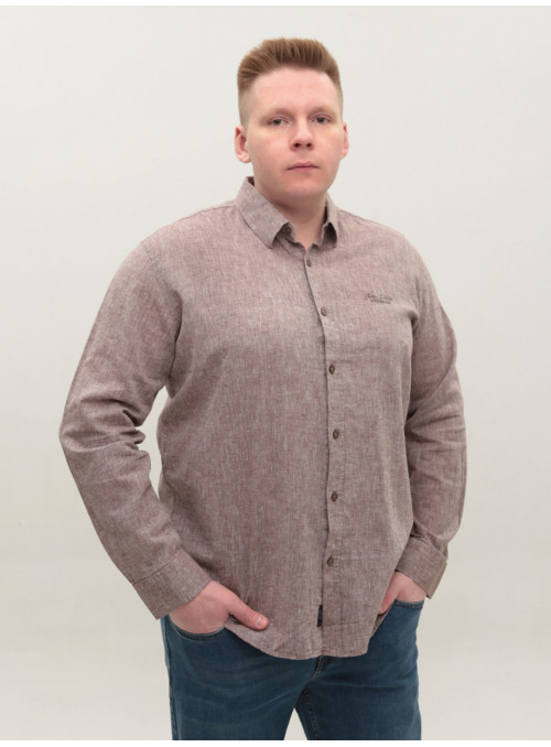 Рубашка мужская коричневая...