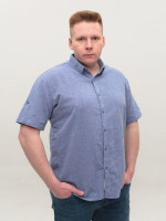 сорочка JP 401-03 син м-ж льон l-3xl Ч