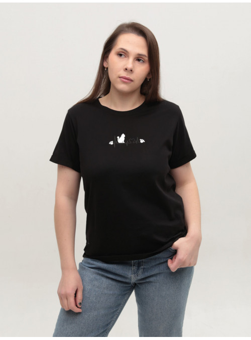 Футболка женская черная с...